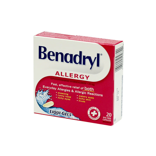 LIGHTHOUSE™ Benadryl RG Liquigel 25mg, 20 Tablets/Bx