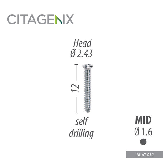 Mid Auto-Screw 1.6x12 mm, 1 screw/Sachet 16-AT-012