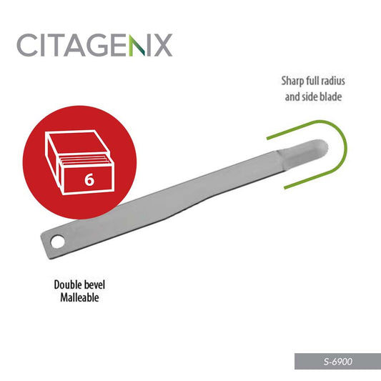 Lame tranchante à rayons et côtés complets, double biseau (malléable), 6 lames/boîte S6900