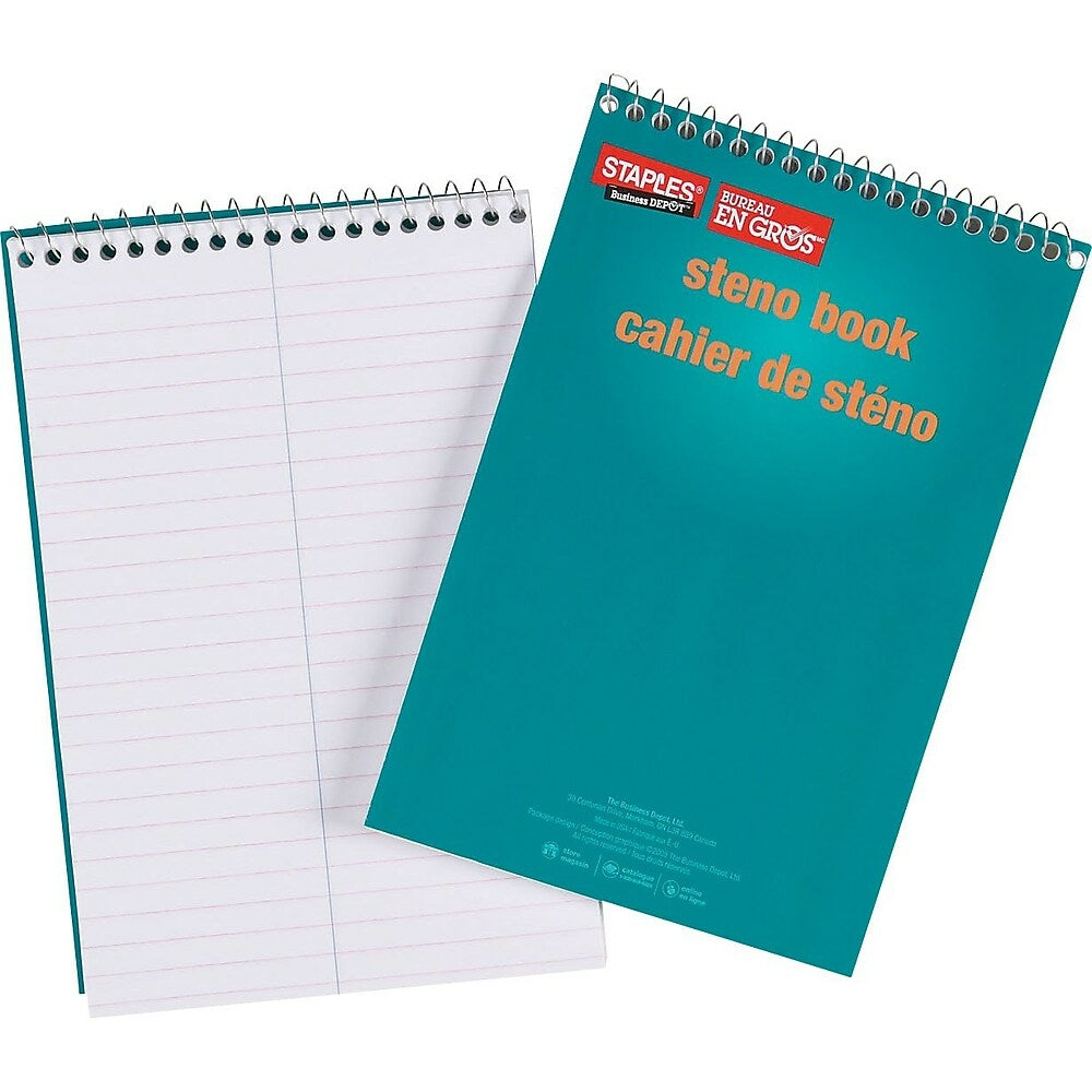 Staples - Cahiers Steno, 6" x 9", 120 pages, paquet de 10