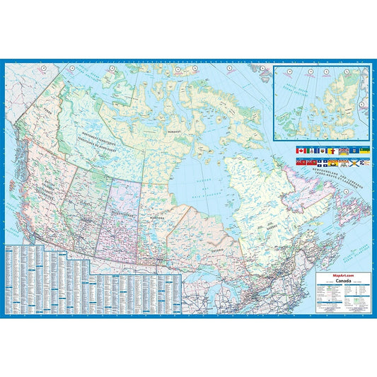 Carte murale plastifiée MapArt Canada