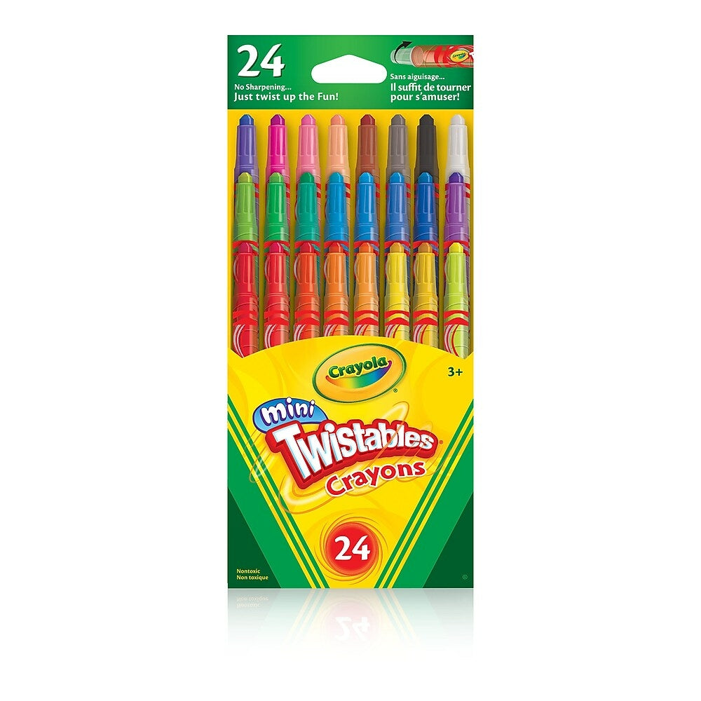 Crayons Mini Twistables Crayola, couleurs assorties, paquet de 24