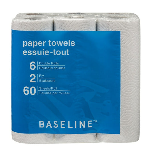 Essuie-tout Baseline à 2 épaisseurs, paquet de 6