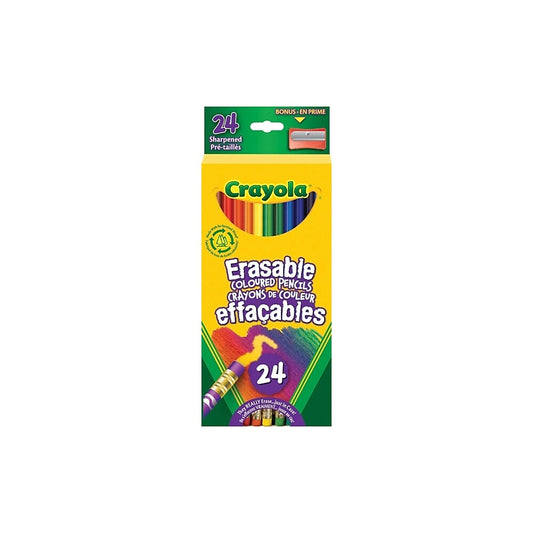 Crayons de couleur effaçables Crayola, paquet de 24