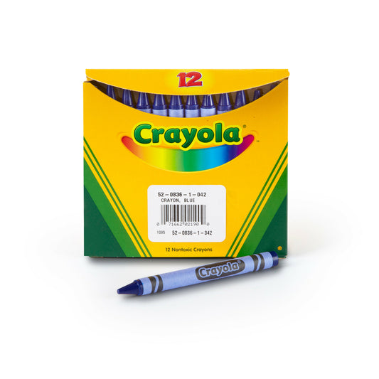 Crayons de couleur Crayola de taille régulière, bleu, paquet de 12