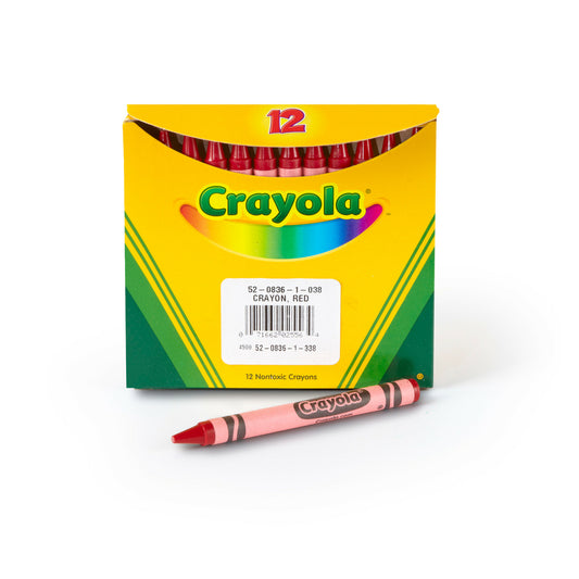 Crayons de couleur Crayola de taille régulière, rouge, paquet de 12