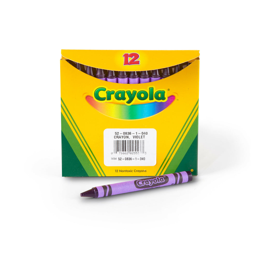 Crayons de couleur Crayola de taille régulière, violet, paquet de 12