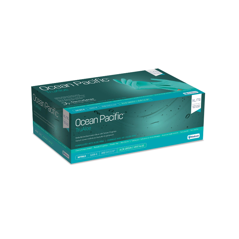 Gants d'examen médical en nitrile Medicom Ocean Pacific TruAloe