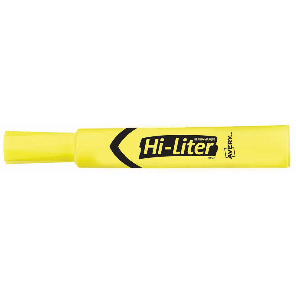 Avery Hi-Liter Surligneur à encre à base d'eau, pointe biseautée, jaune fluo