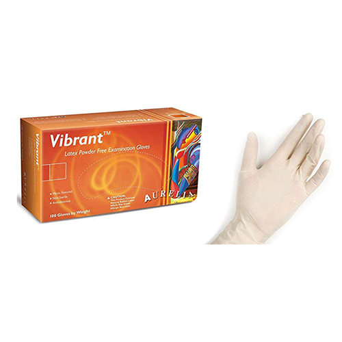 Gants vibrants en latex non poudrés – 100/bte