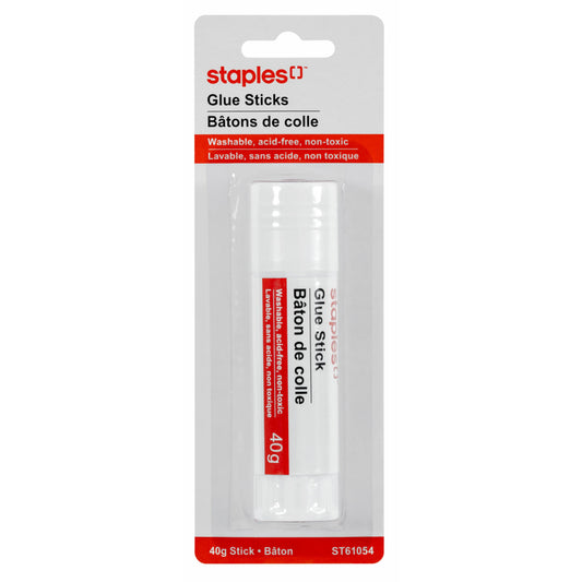 Bâton de colle lavable Staples - 40 g