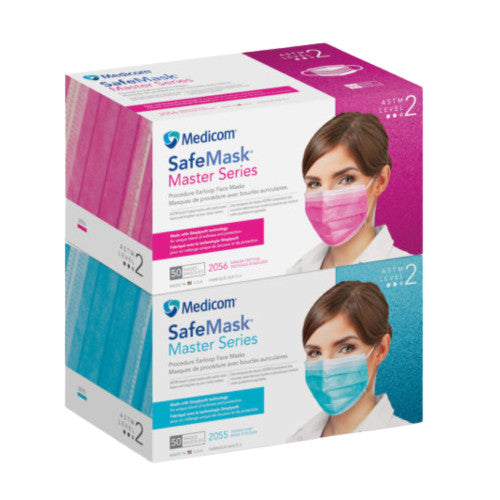 Masque facial de procédure SafeMask Master Series avec technologie Simply Soft, 50/boîte, niveau 2