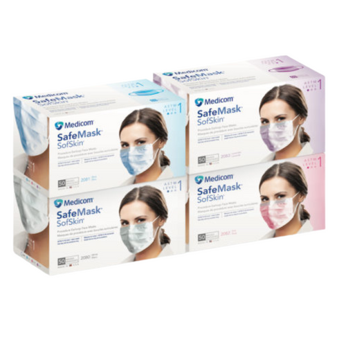 Masques à contour d'oreille SafeMask Sofskin, 50/boîte, niveau 1