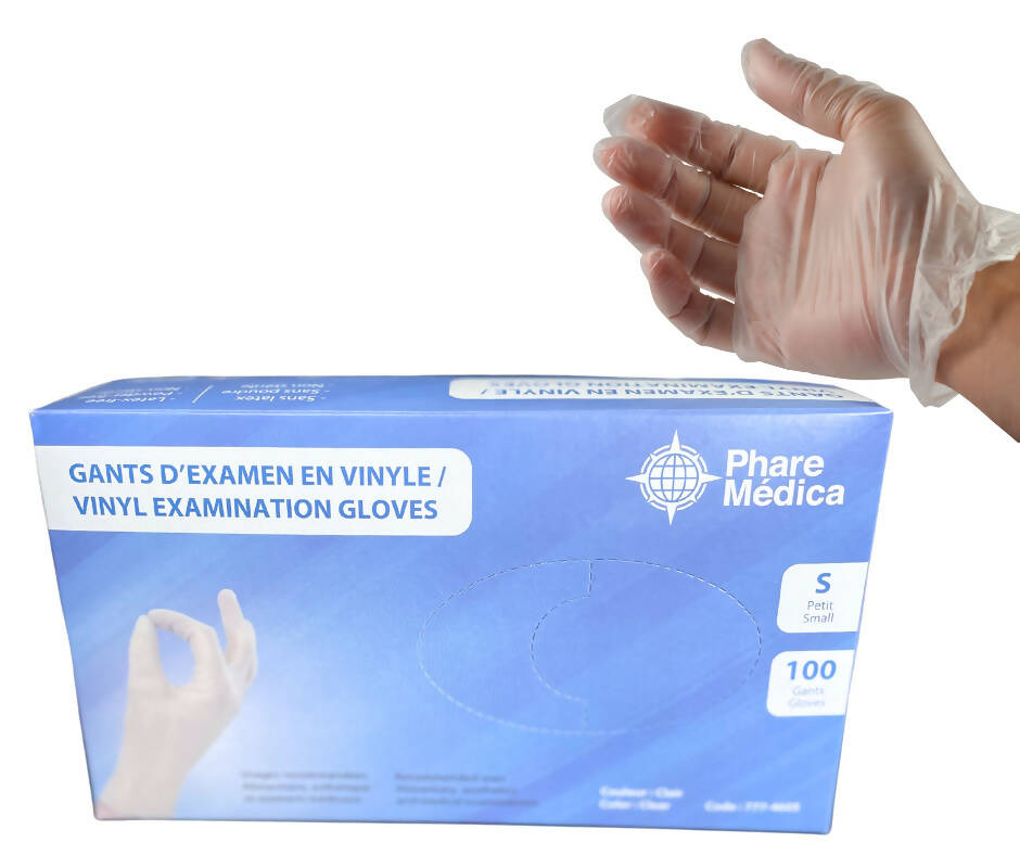 Gants en vinyle - Transparent - XS-SML-XL- CASE (1000 gants ; 10 boîtes) 