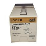 Sutures. Gut chromique. 525B 3-0 18" C-6 3/8 Cercle 19mm 12/Paquet