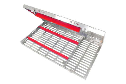 Sterilization Cassette for 20 Instruments, With Adjustable Accessory Area - 370x202x30, Detachable - D2D HealthCo.