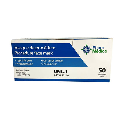 ASTM Adult Level 1 medical mask - 50/box - D2D HealthCo.