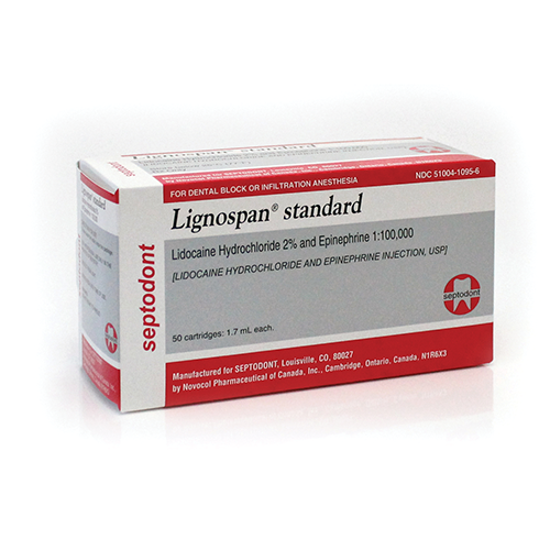 Lignospan Standard Lidocaïne 2% 1:100000 EPI FP1 50/Boîte
