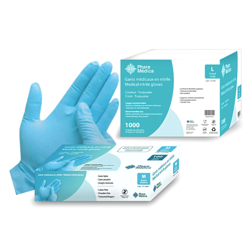 Phare Medica Gants en nitrile turquoise