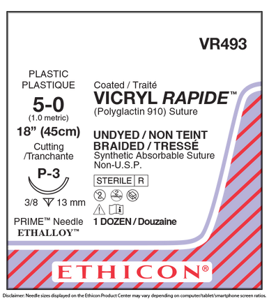 Ethicon Vicryl Rapide 5/0, 18' Vicryl Rapid Absorbable Coated Suture