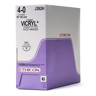 Suturas Ethicon. Vicril. J392H 4-0 FS-2 18" 36/Caja