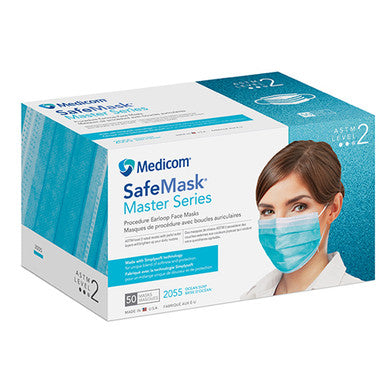 SafeMask Master Series Mascarilla facial con gancho para la oreja ASTM Nivel 2 -Ocean Surf